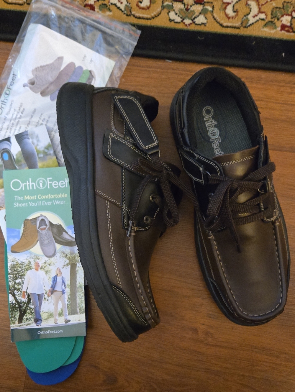 OrthoFeet Baton Rouge,  Brown Black Leather SlipOn Loafer Orthopedic 10.5 NEW